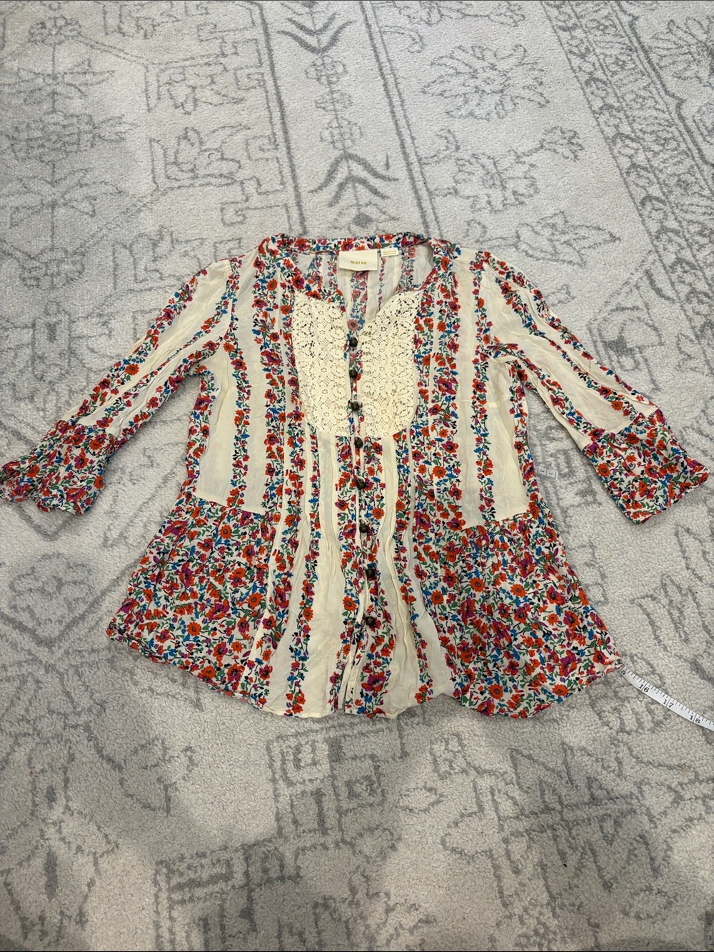 Maeve By Anthropologie flower button up top, sz 0